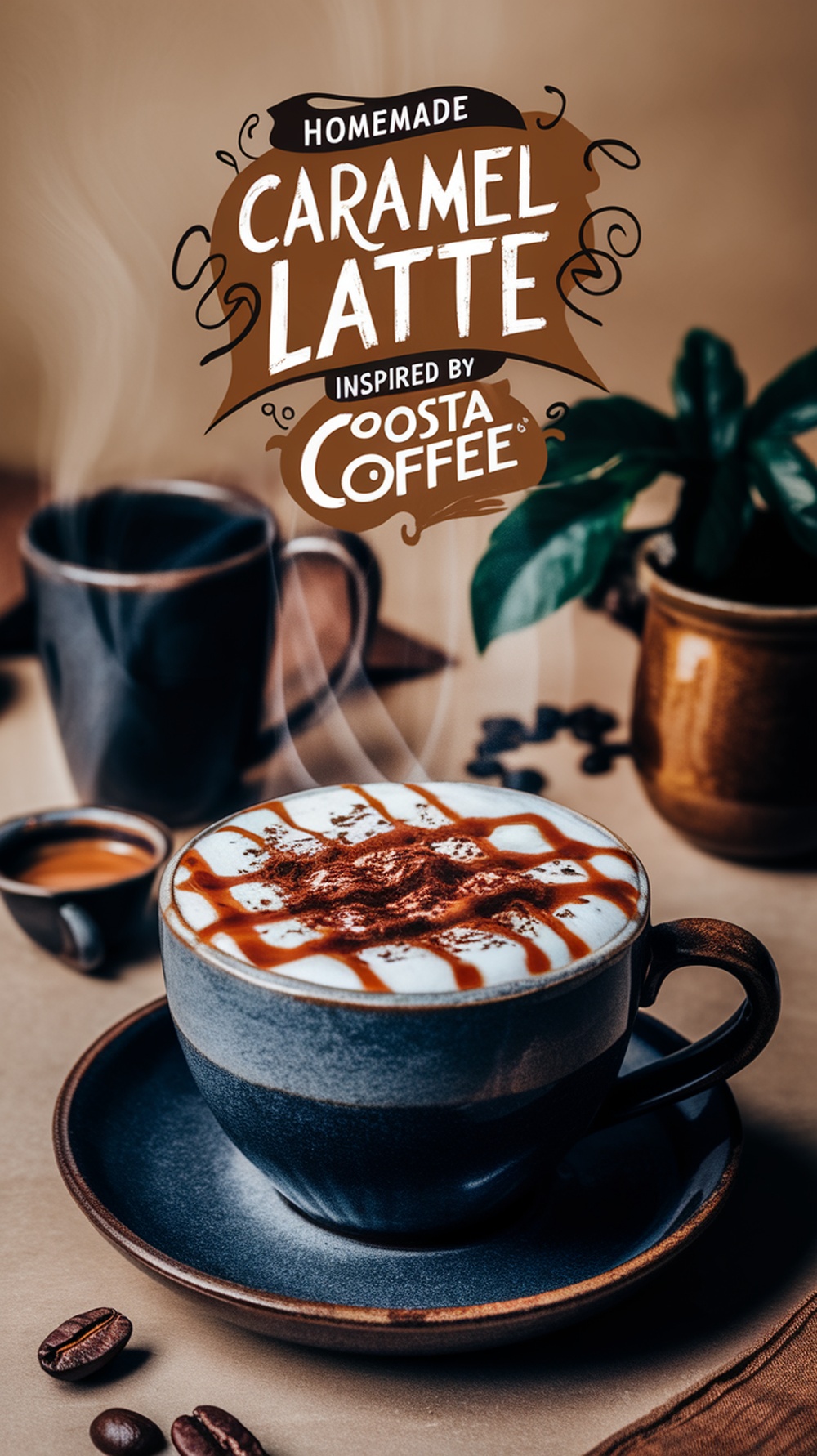 Homemade Caramel Latte Inspired by Costa Coffee