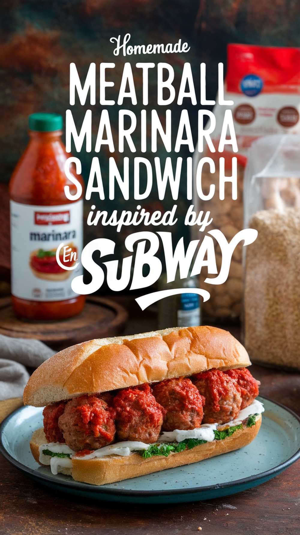 Homemade Meatball Marinara Sandwich Inspired by Subway