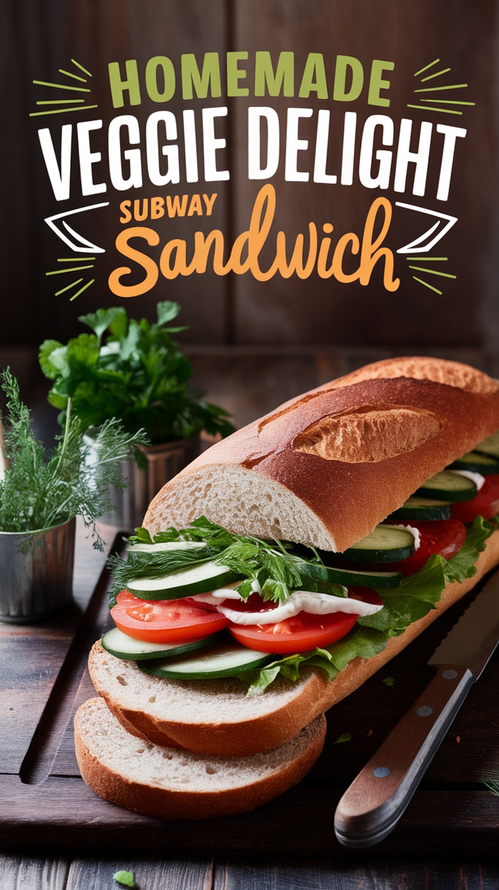 Homemade Veggie Delight Subway Style Sandwich